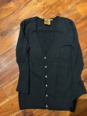 Tory Burch Black V-Neck Button Cardigan